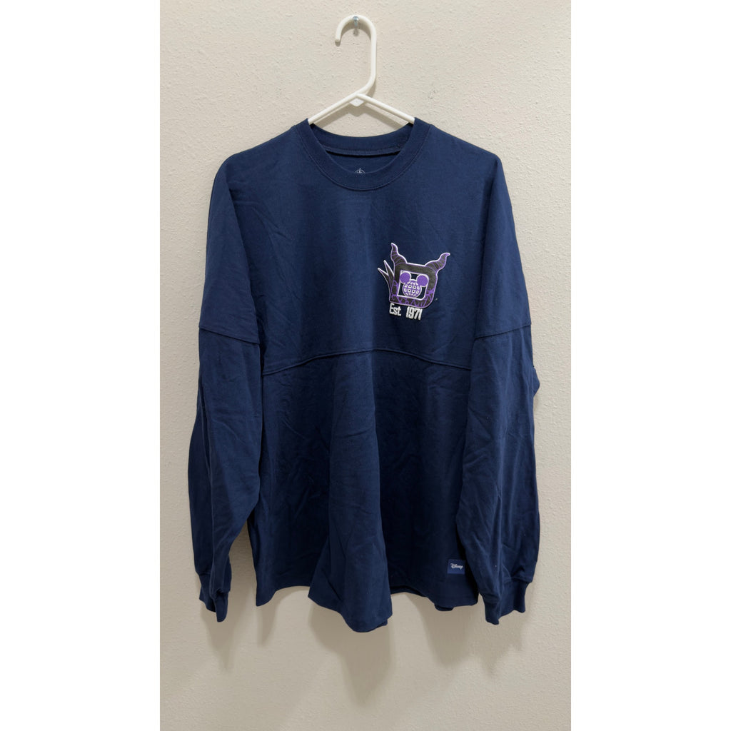 Disney Parks Spirit Jersey Navy Blue Villians Lettering Large NWT
