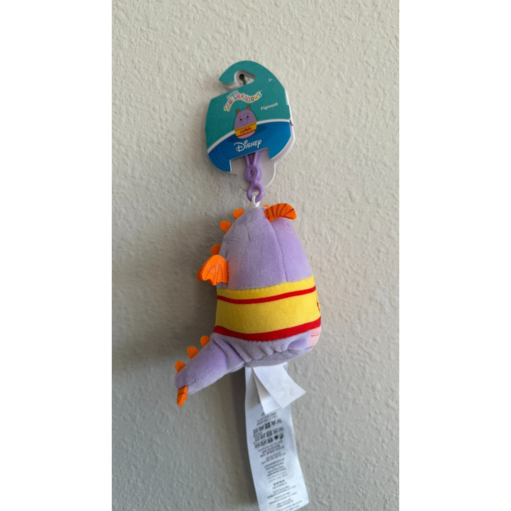NEW Disney Parks Figment 4" Squishmallow Keychain Bag Charm