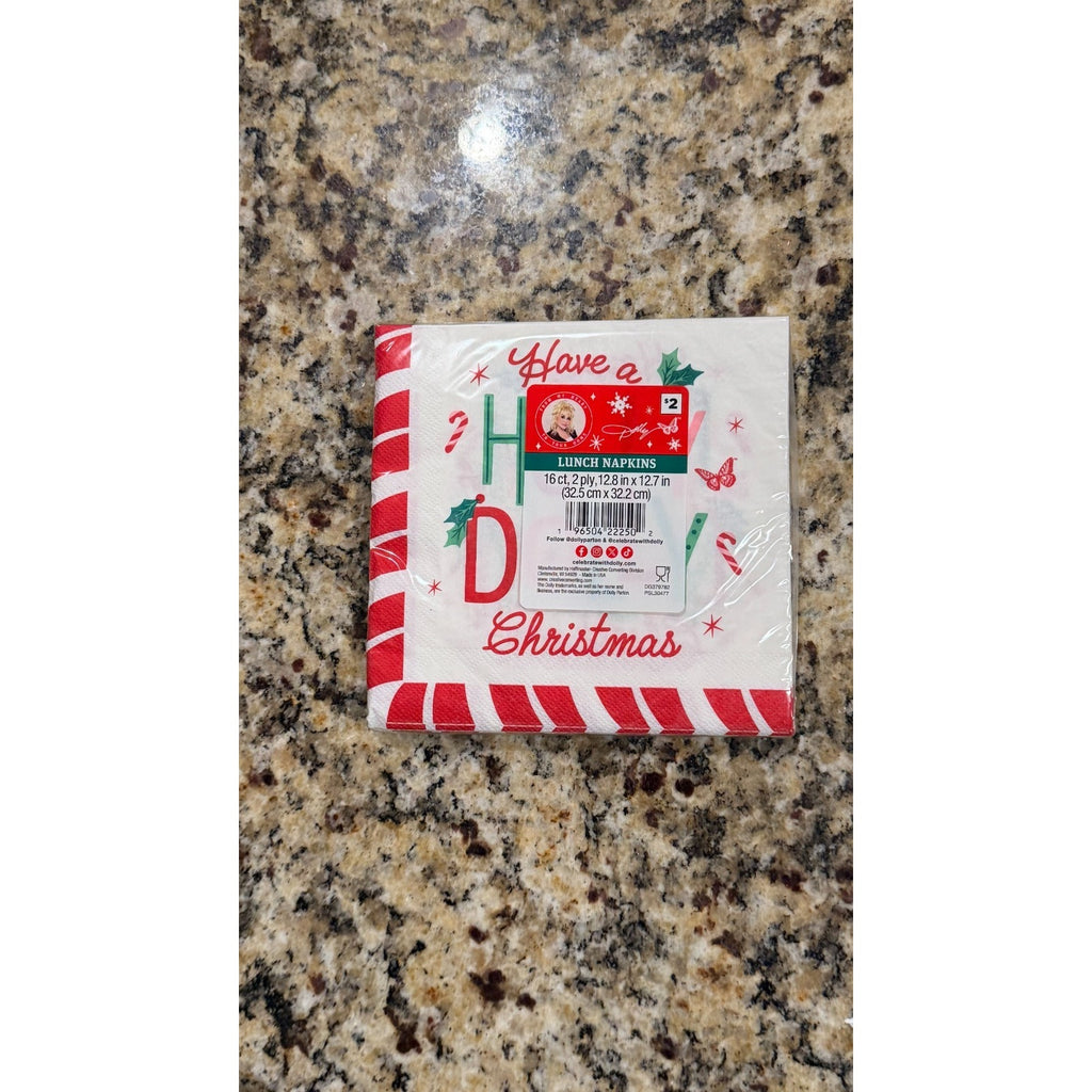 NWT Dolly Parton "Have a Holly Dolly Christmas" Napkins — 16 ct