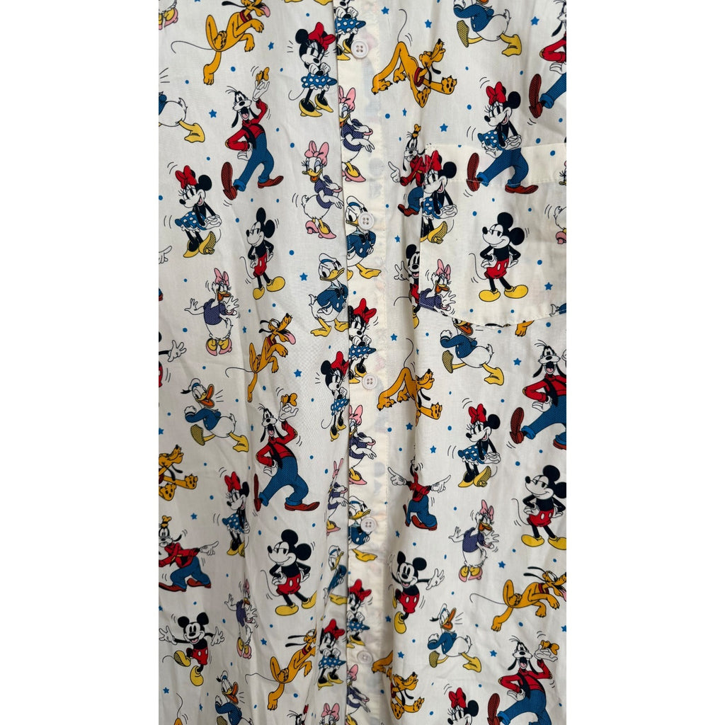 Disney Mickey and Friends All-Over Print Button-Down Shirt - Adult Large NWT