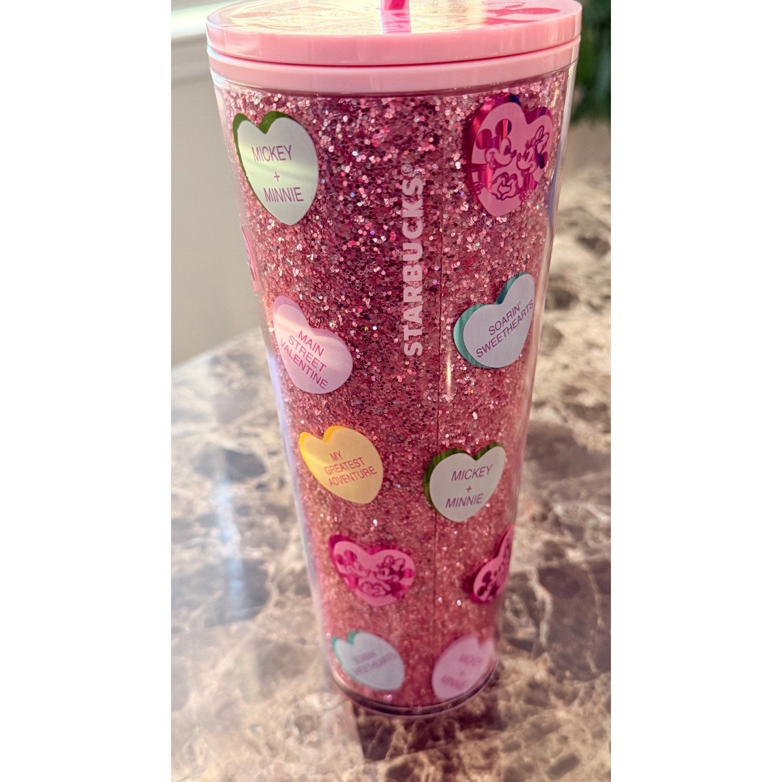 NEW Disney Parks x Starbucks Mickey & Minnie Mouse Valentine's Day 24oz Tumbler