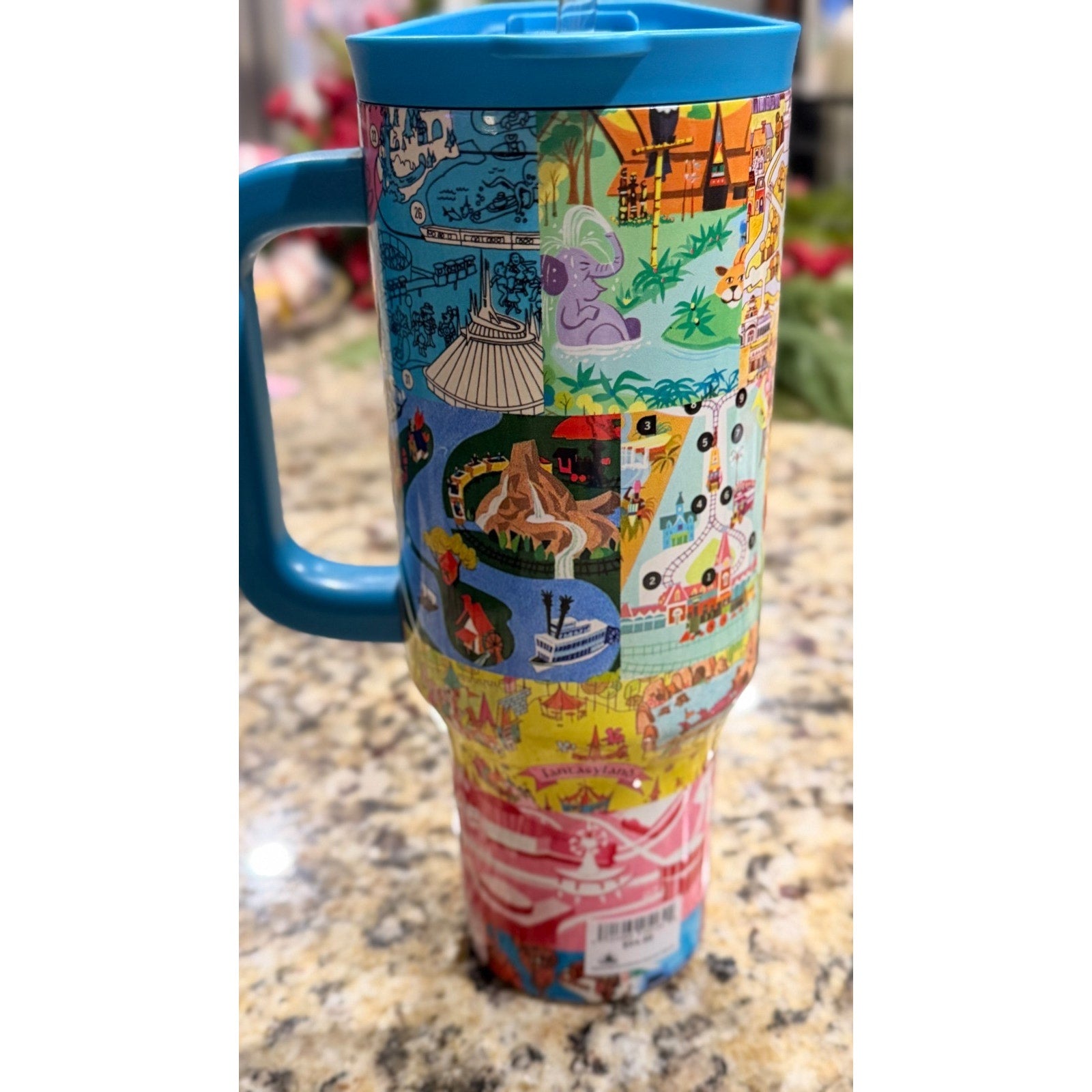 Disney Parks Vintage Maps 40oz Stainless Steel Tumbler - NWT
