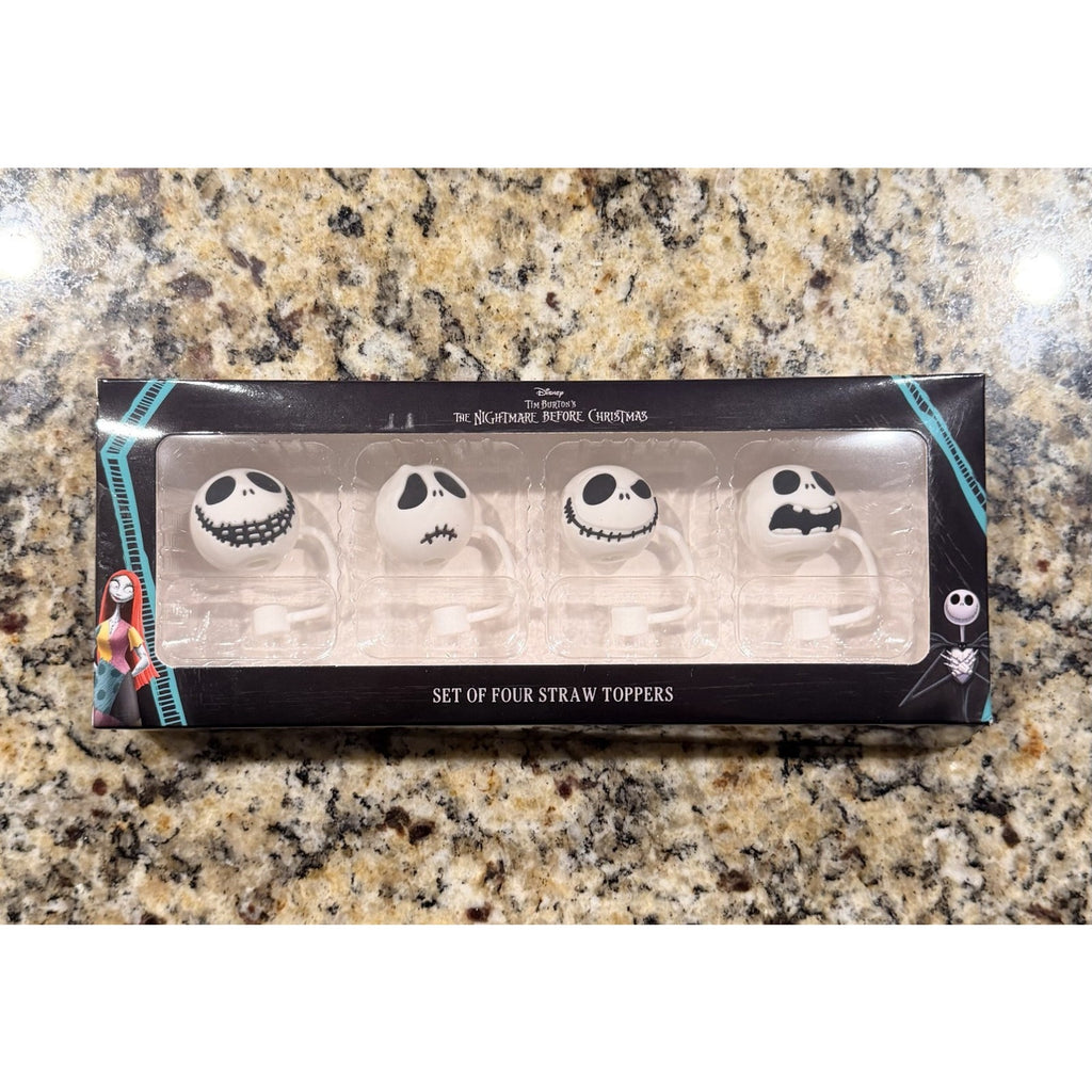 NEW Disney Nightmare Before Christmas Jack Skellington Straw Toppers - Set of 4