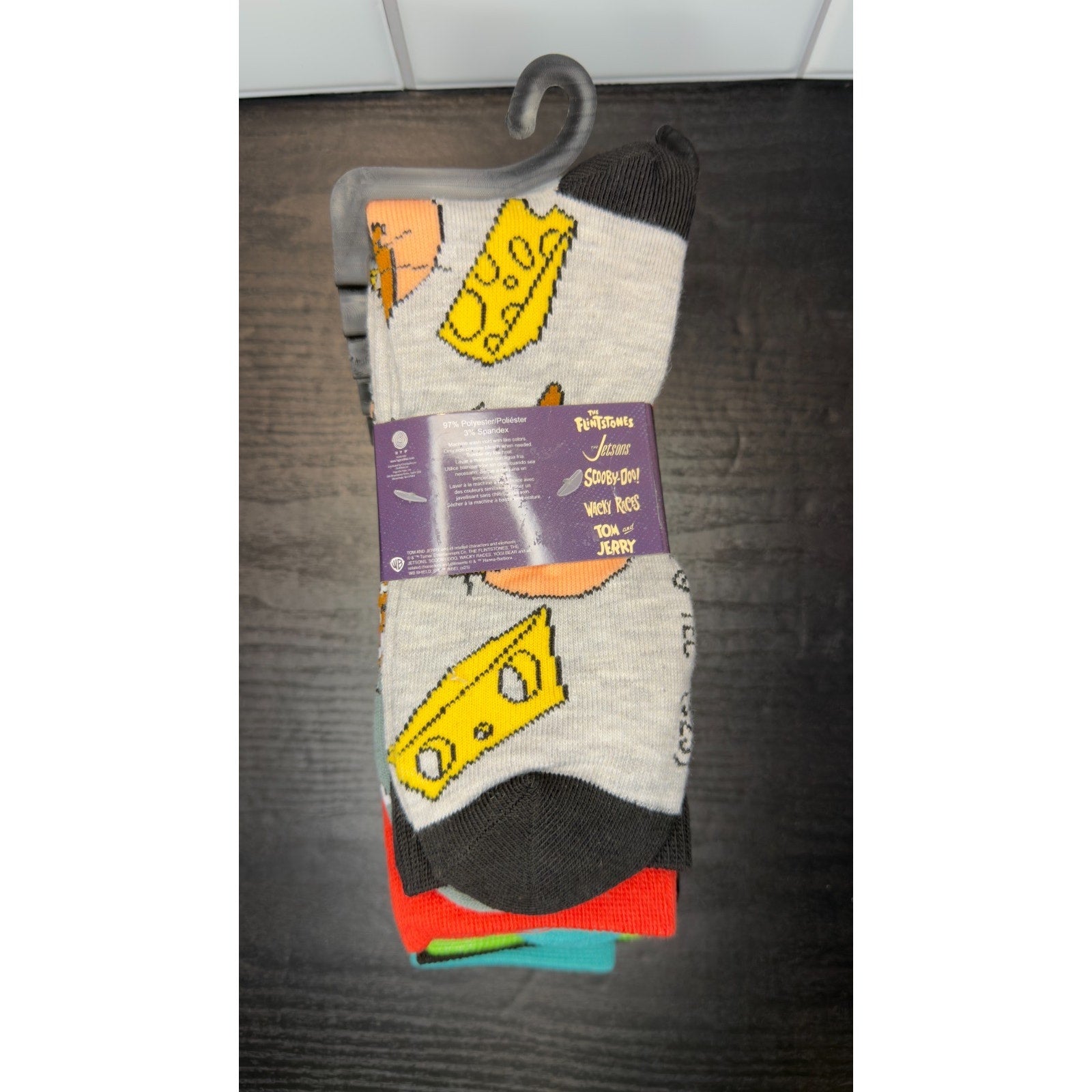 Hanna-Barbera 6-Pack Adult Crew Socks Scooby-Doo Flintstones Tom & Jerry NEW