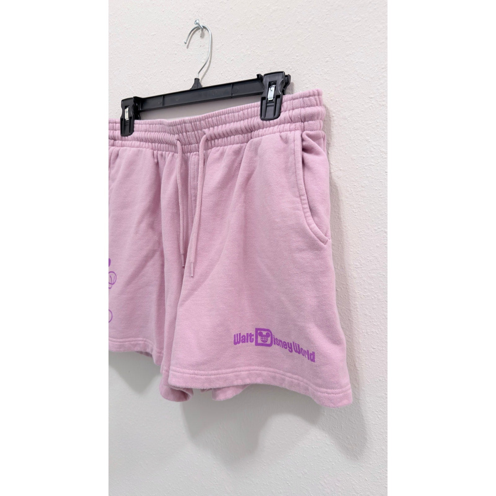 Disney Parks Mickey Mouse Womens Large Purple Sweat Shorts Fleece Lounge NWT