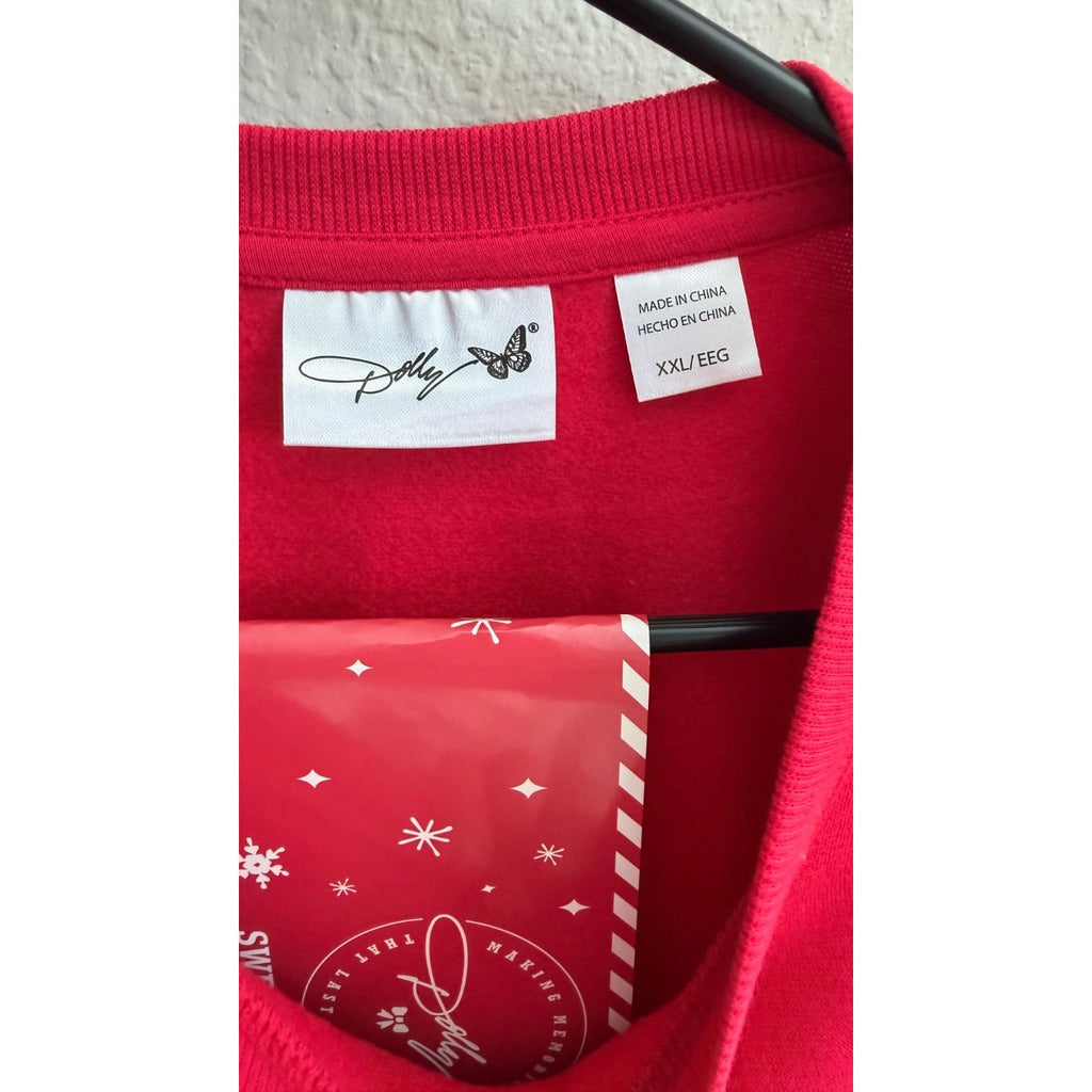 NEW Dolly Parton I Heart Dolly Red Sweatshirt - XXL - Imperfect/Blemish
