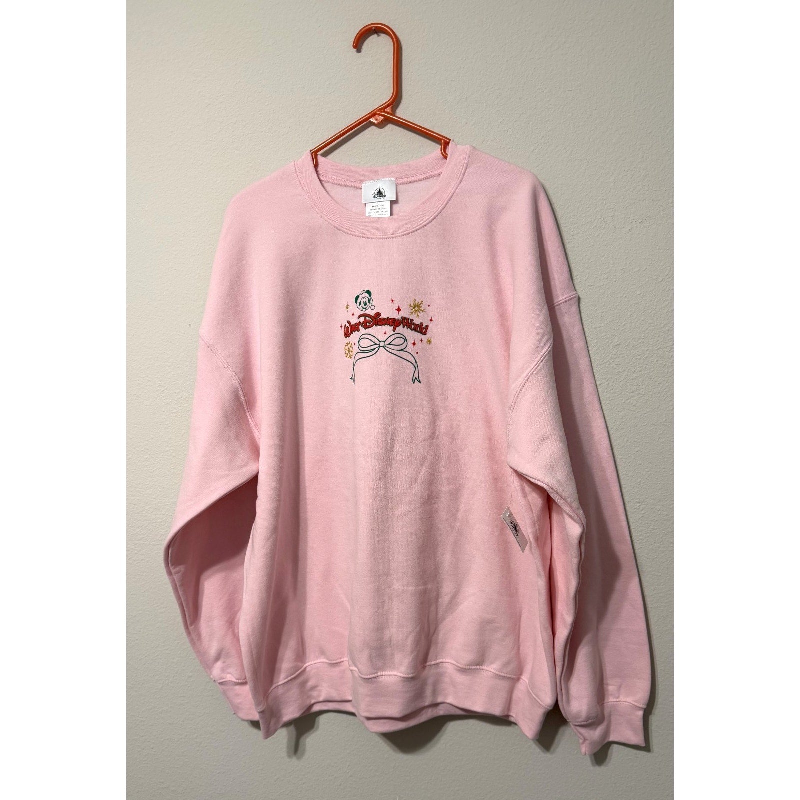 NWT Disney World Holiday Sweatshirt - Pink 'Sweetest Time of the Year' - Large