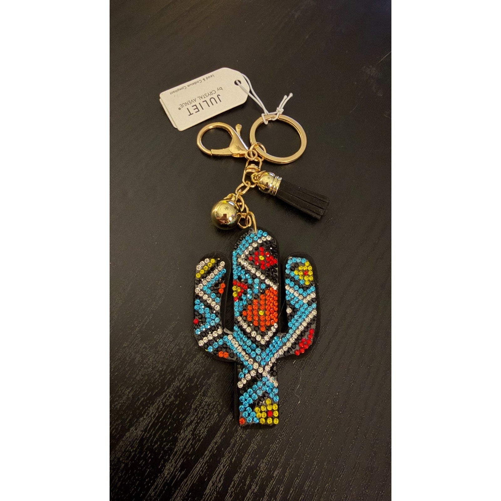 NEW Juliet Bling Rhinestone Keychain - Aztec Cactus