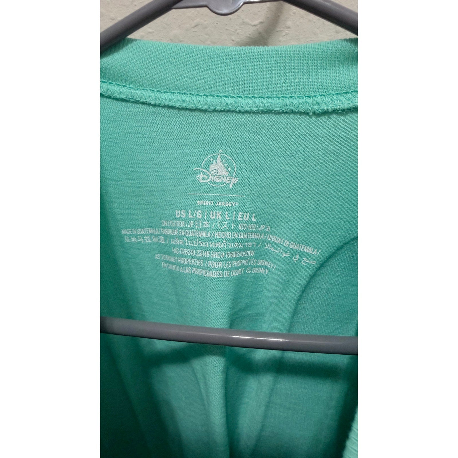 Walt Disney World Spirit Jersey Large Mint Green Pistachio Purple Glitter NWT