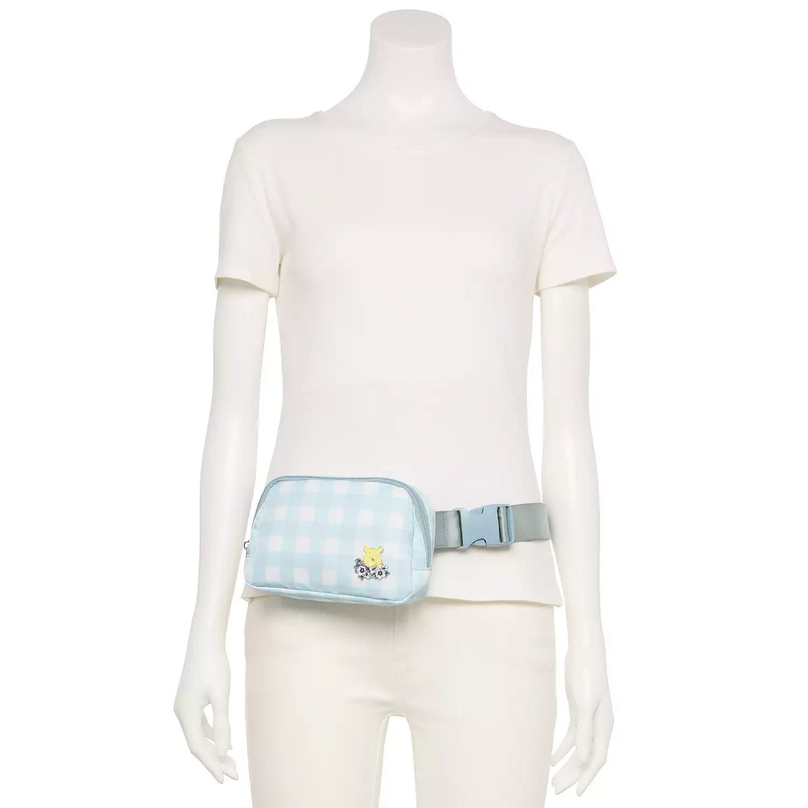 Bioworld Winnie the Pooh Checkered Blue Belt Bag Fanny Pack Enamel Pin NWT