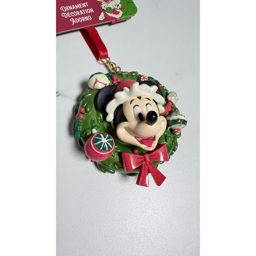 Disney Mrs. Santa Minnie Mouse Holiday Wreath Ornament NWT