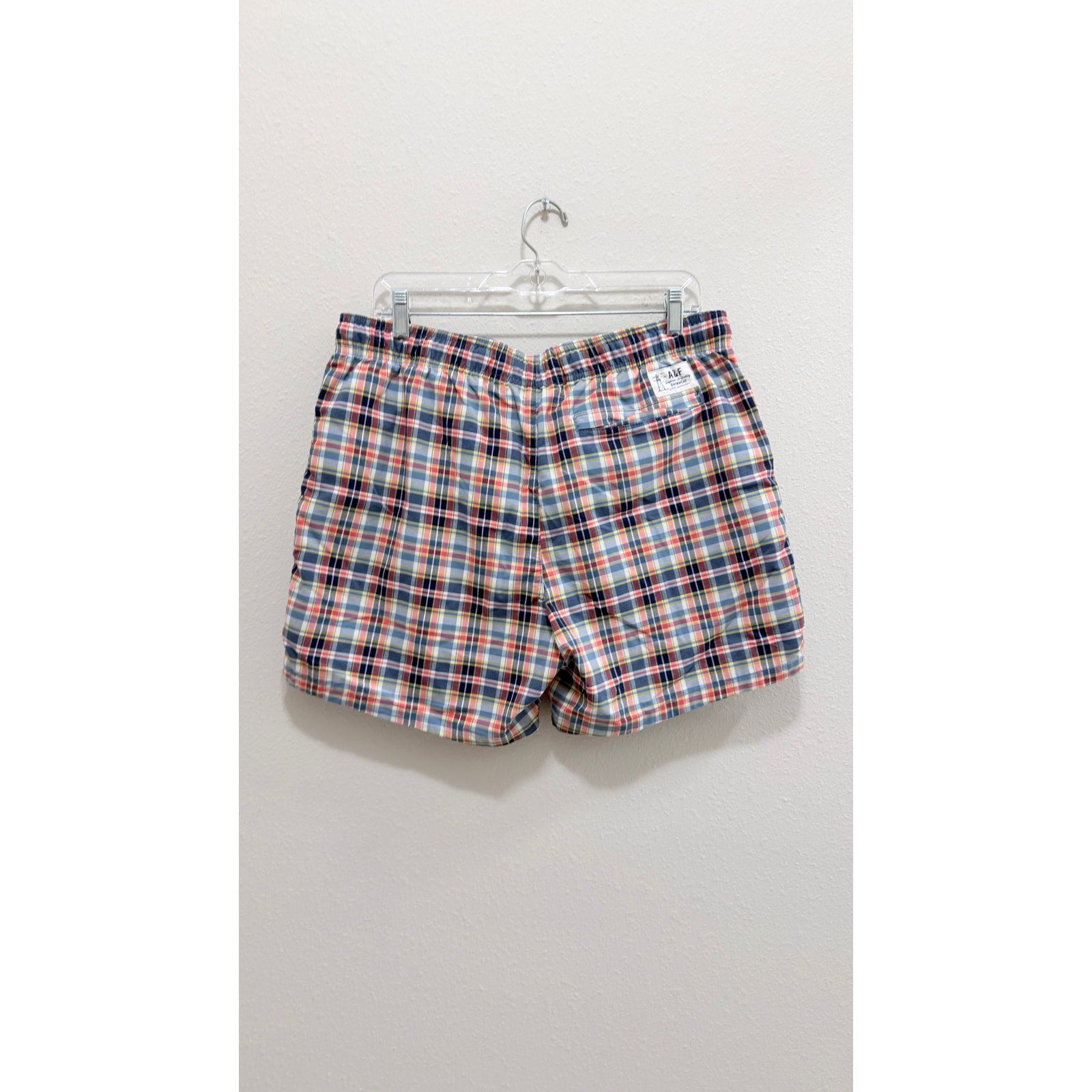 Abercrombie & Fitch Men's Plaid Swim Trunks – Size Large Preowned