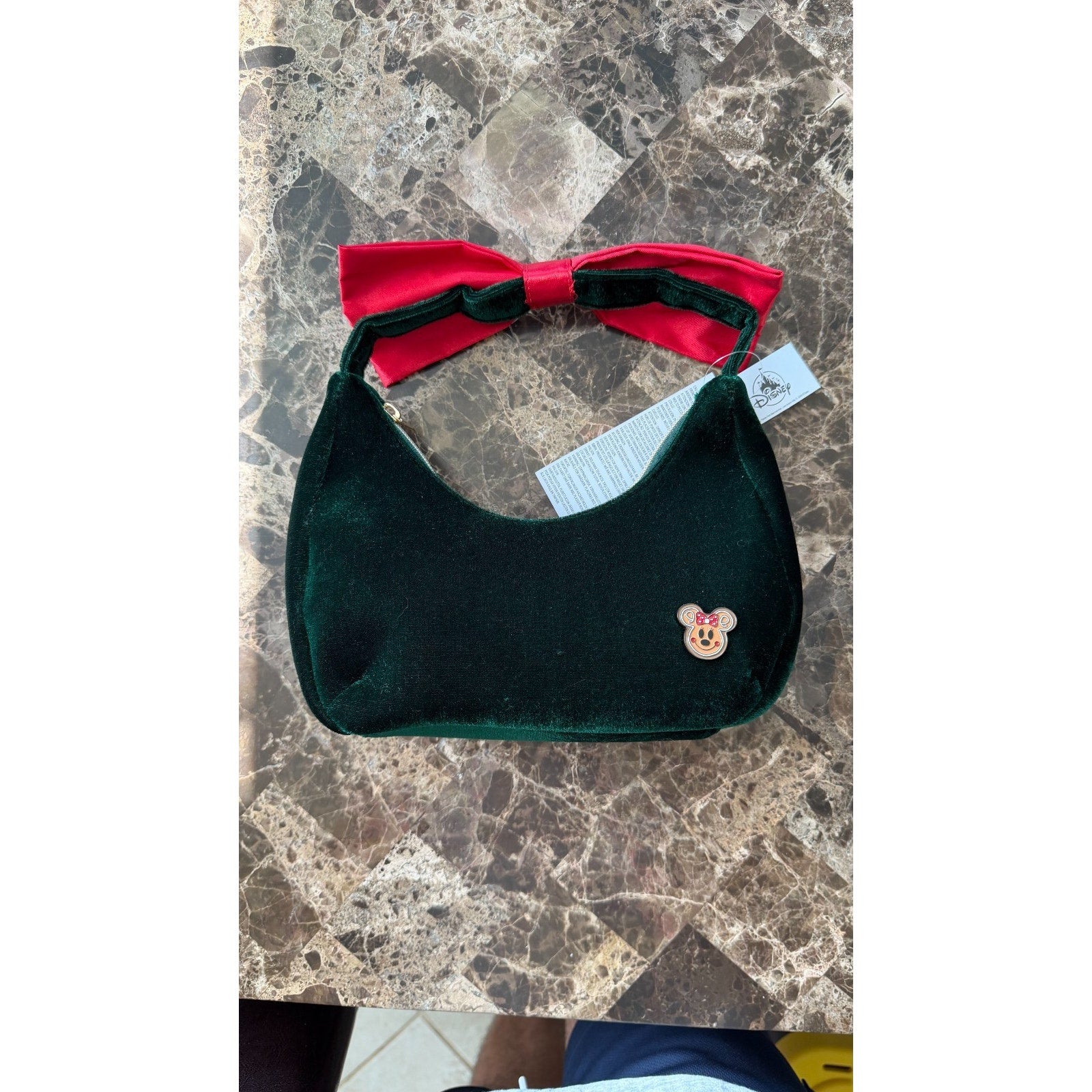 NEW Gingerbread Man Velvet Crossbody Purse - Red Bow