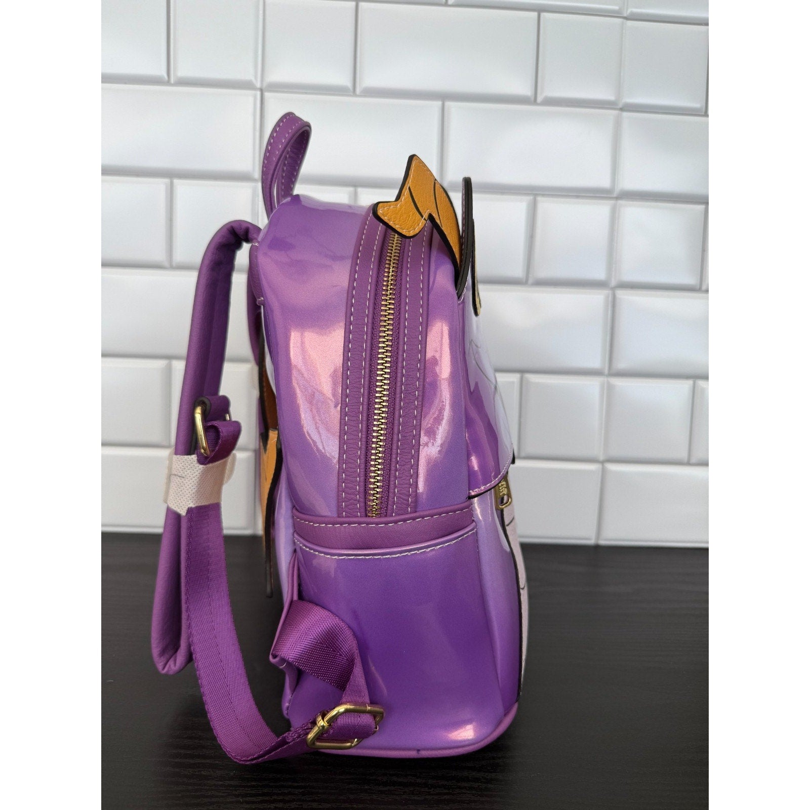 Disney parks Epcot purple holographic Figment Loungefly cosplay backpack NWT