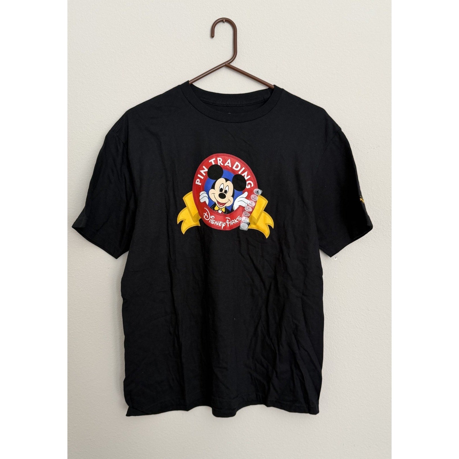 25 Year Anniversary! Mickey Mouse Disney Pin Trading Adult T-Shirt Large NEW