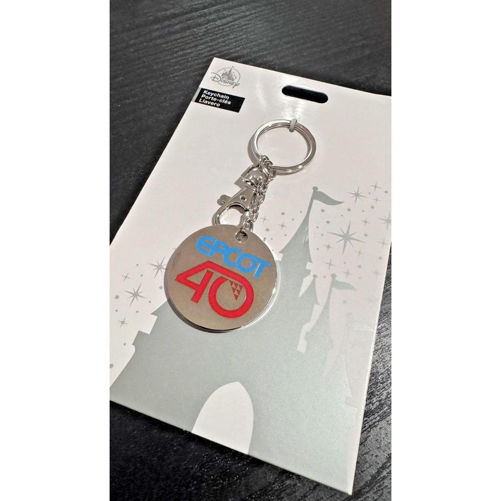 Walt Disney World Epcot 40th Anniversary Metal Keychain Rare Purse Charm NEW