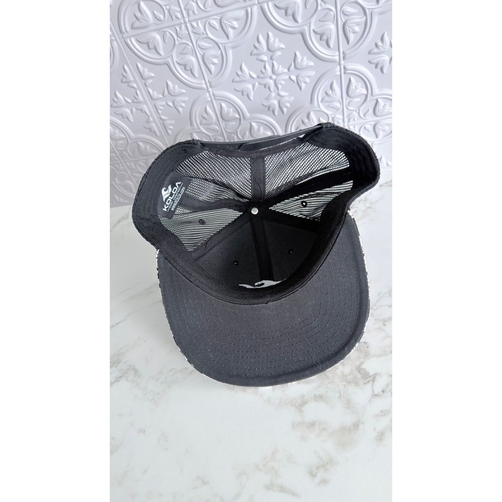 Koloa Surf Company Floral Snapback Trucker Hat Cap Black Adult Preowned