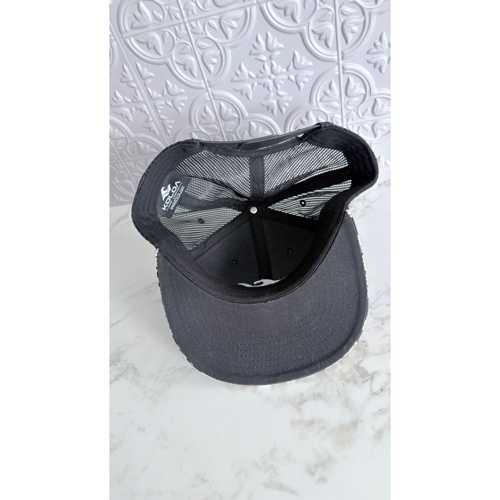 Koloa Surf Company Floral Snapback Trucker Hat Cap Black Adult Preowned
