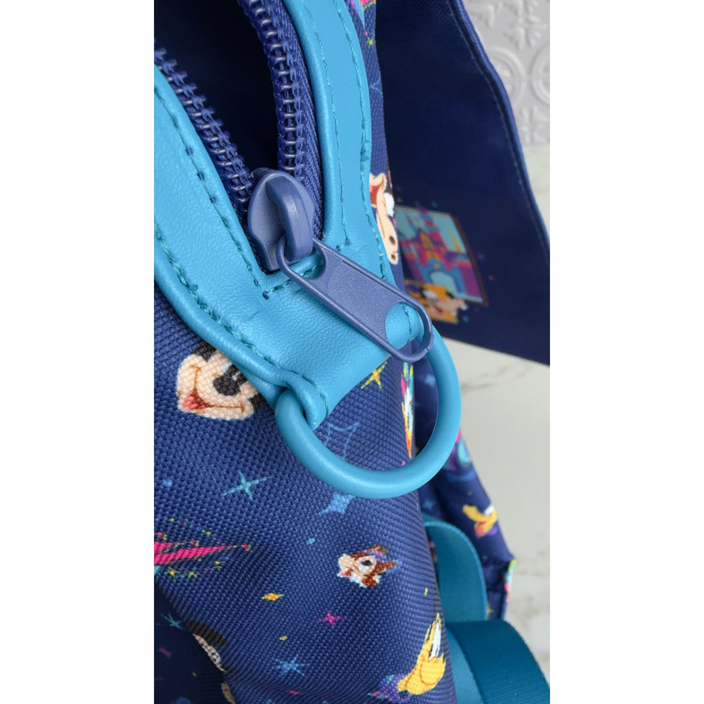 Disneyland 70th Anniversary Celebrate Happy Blue Characters Backpack NWT