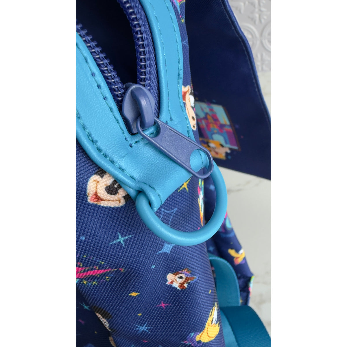 Disneyland 70th Anniversary Celebrate Happy Blue Characters Backpack NWT