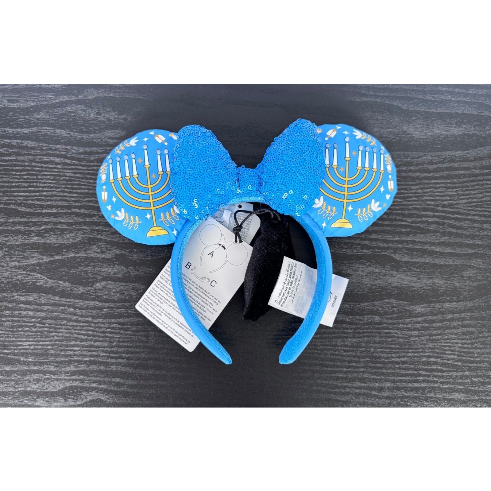 Disney Parks Loungefly Hanukkah Light-up Backpack & Light-up Ears Headband NWT