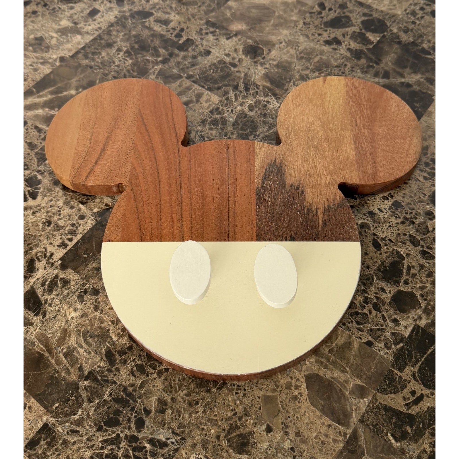 Disney Parks Mickey Mouse Icon Shaped Wood Decorative Wall Hook NEW