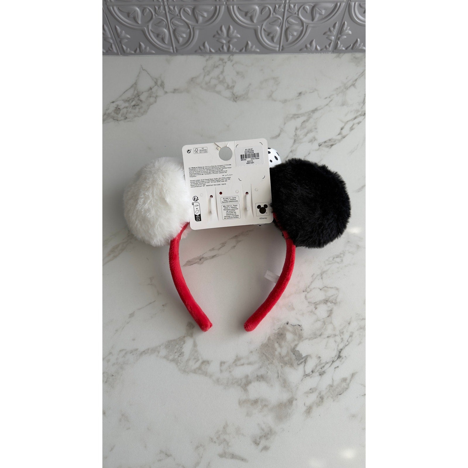 Disney x Primark 101 Dalmatians Fluffy Creulla Ears Headband NWT