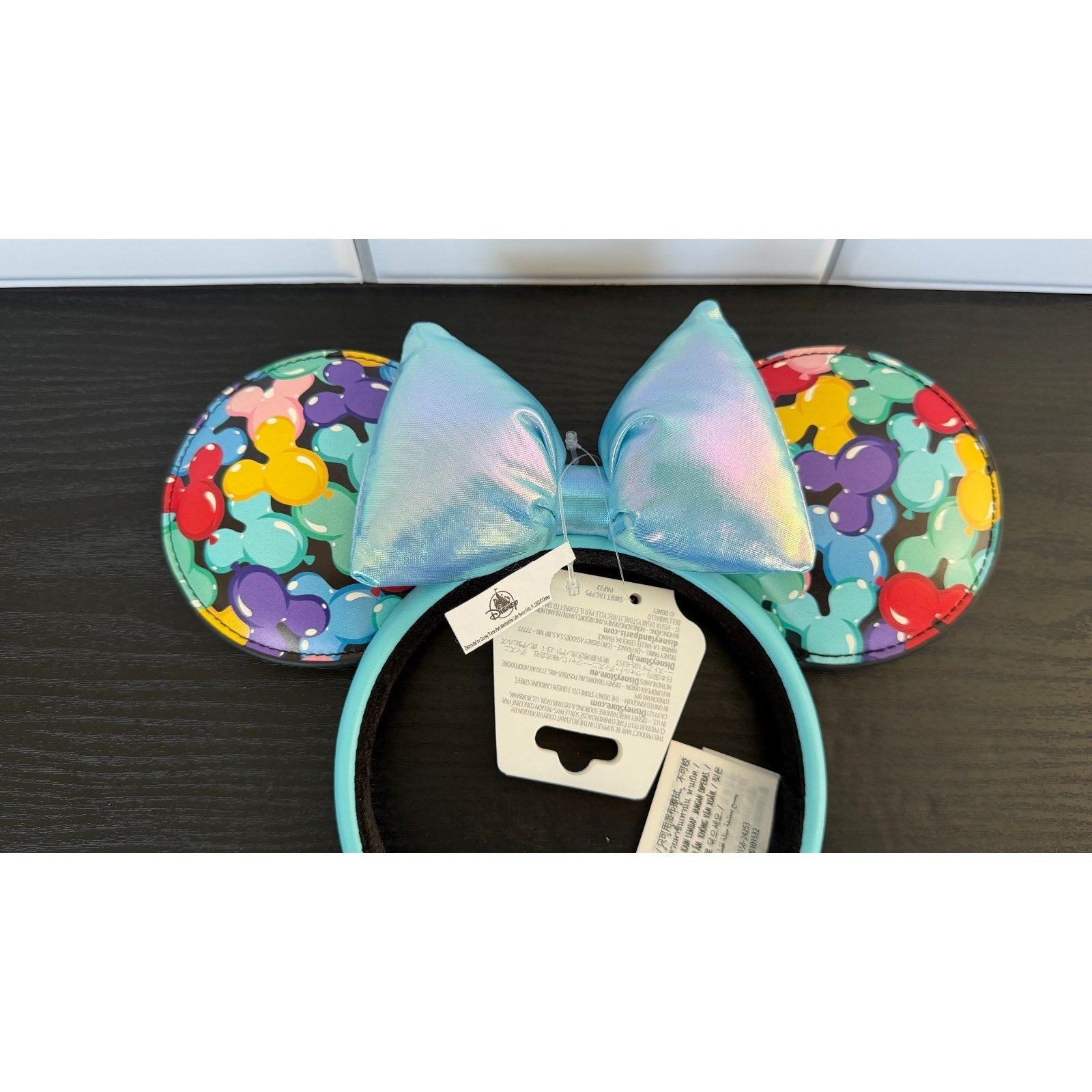 NEW Disney Parks Minnie Mouse Balloon Ear Headband Adult – Blue Lamé Bow