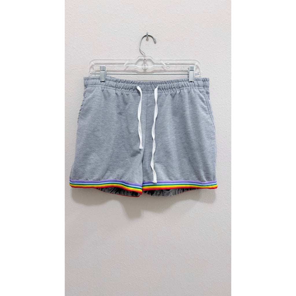 Rainbow Trim Pride Lounge Shorts – Adult Large Preowned