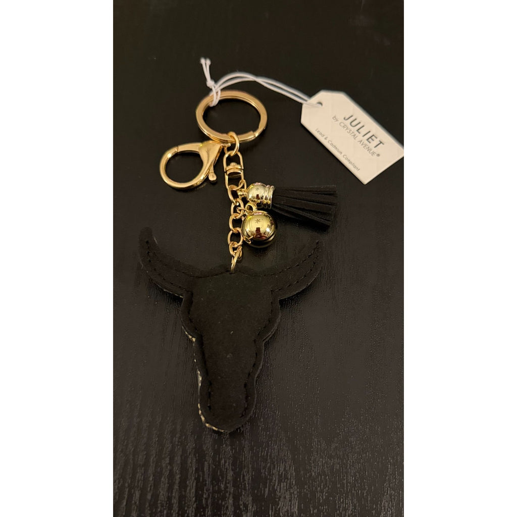 NEW Juliet Bling Rhinestone Keychain - Longhorn Cowprint