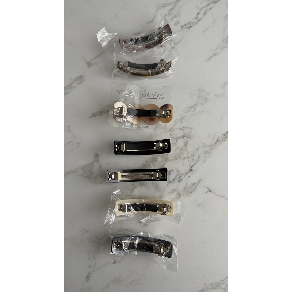 16 Pack Acrylic Hair Clips French Style Barrettes