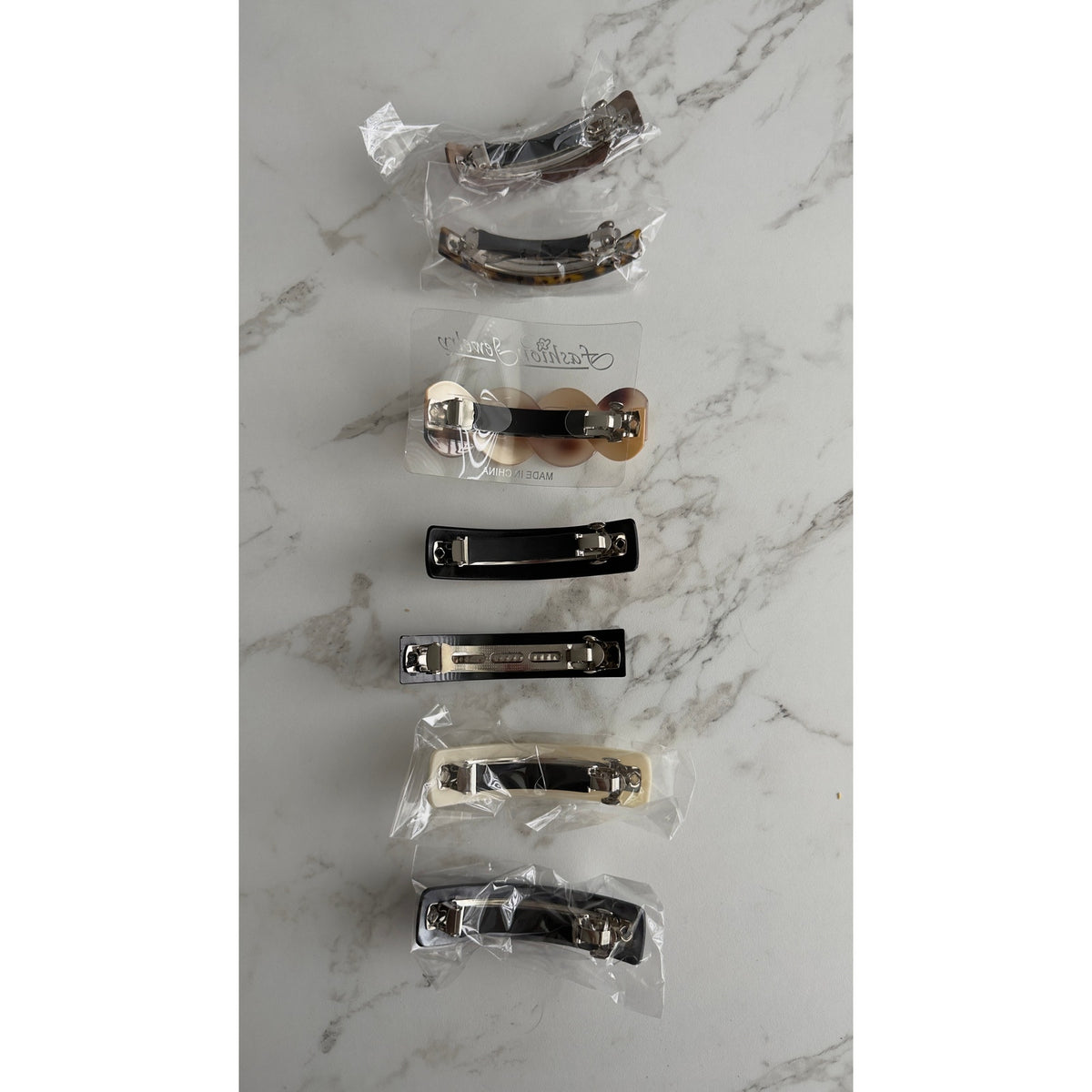 16 Pack Acrylic Hair Clips French Style Barrettes