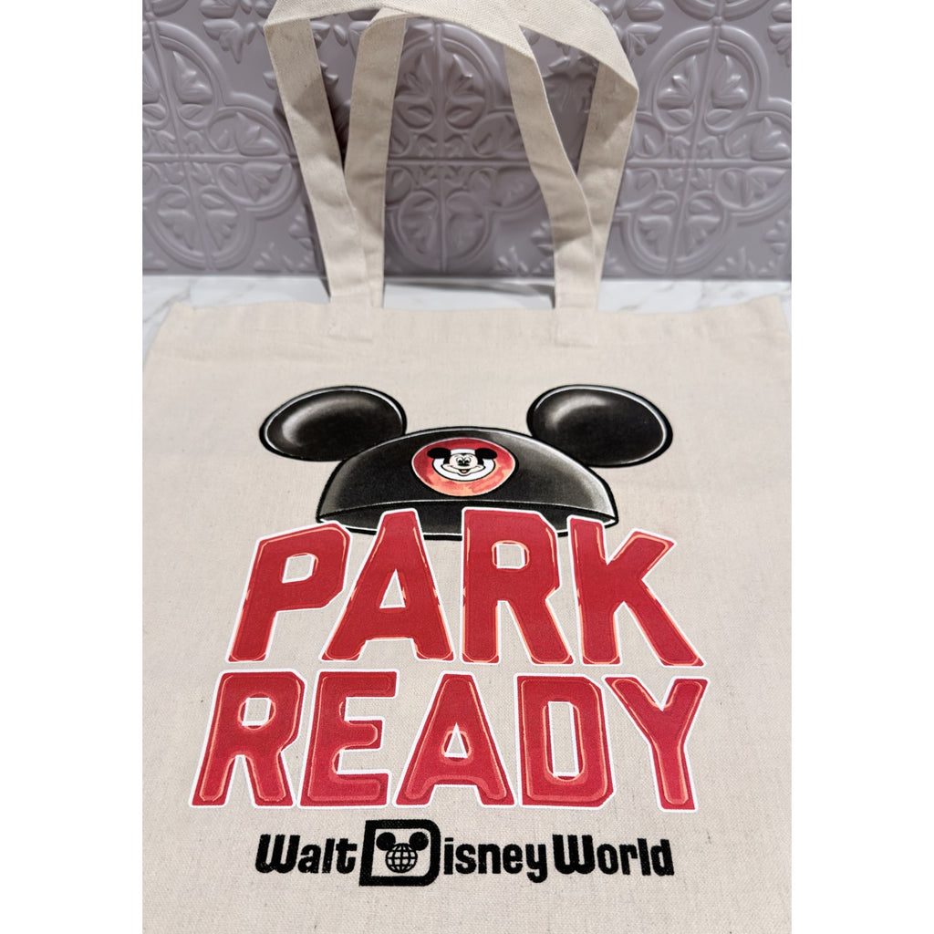Walt Disney World "Park Ready" Mickey Ear Hat Canvas Tote Bag NEW