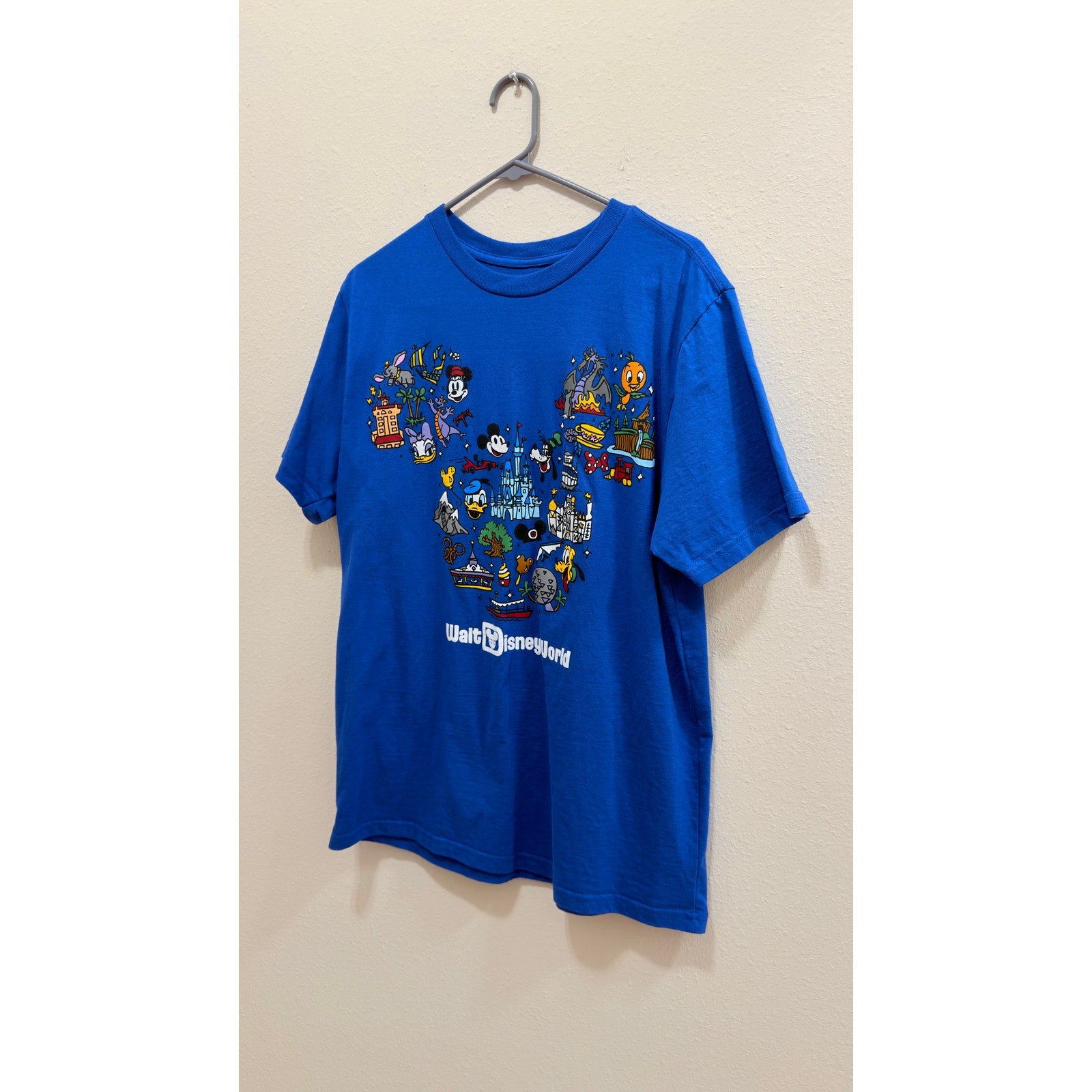 Walt Disney World Mickey Mouse Ears Graphic T-Shirt Blue Size Large NWOT