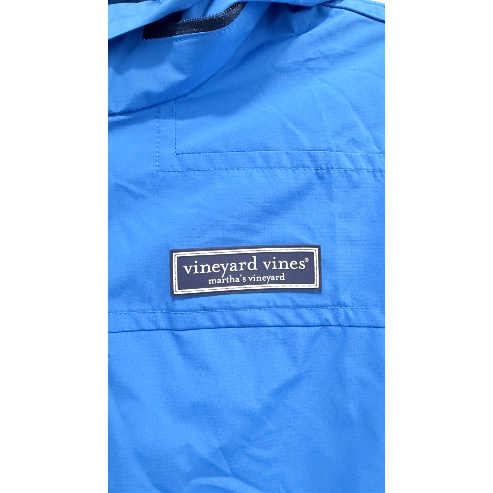 Vineyard Vines Storm Shep Packable Jacket Youth Large Blue Full Zip Hooded NWT