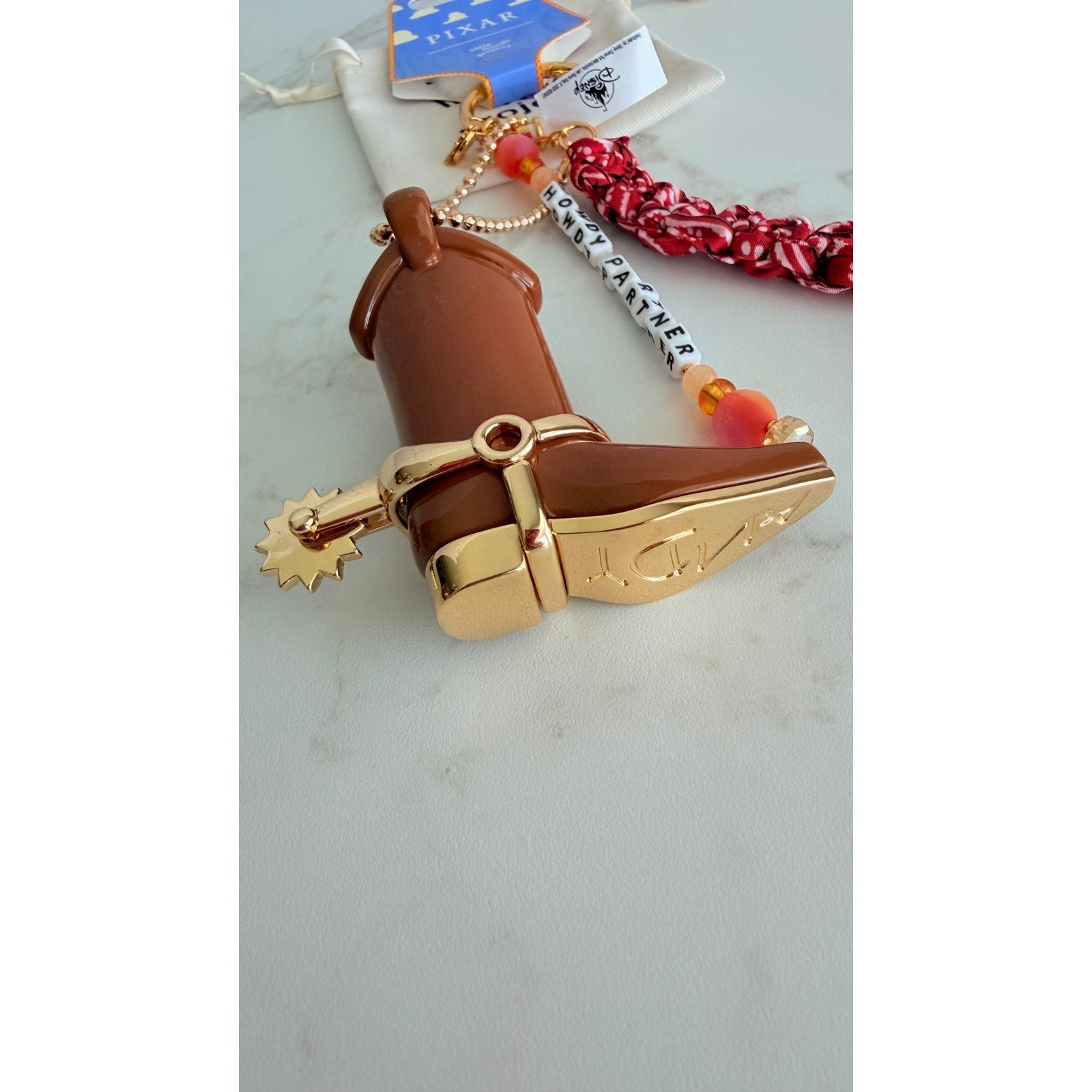Little Words Project x Toy Story Howdy Partner Cowboy Boot Bag Charm NWT