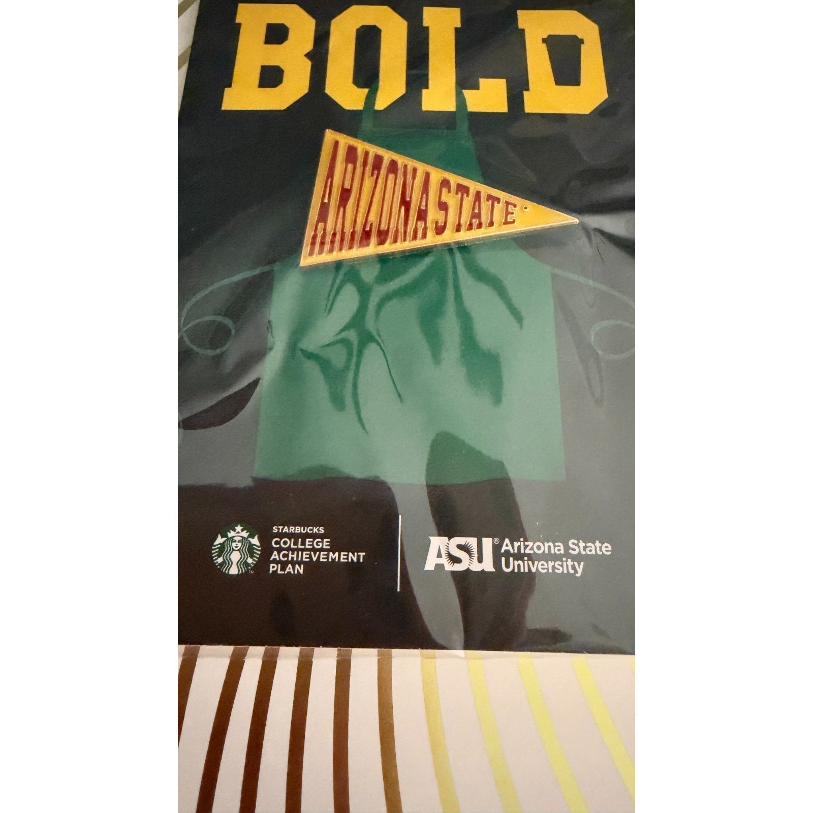 Starbucks ASU College Achievement Plan MAROON & BOLD Pendant Pin SCAP NEW