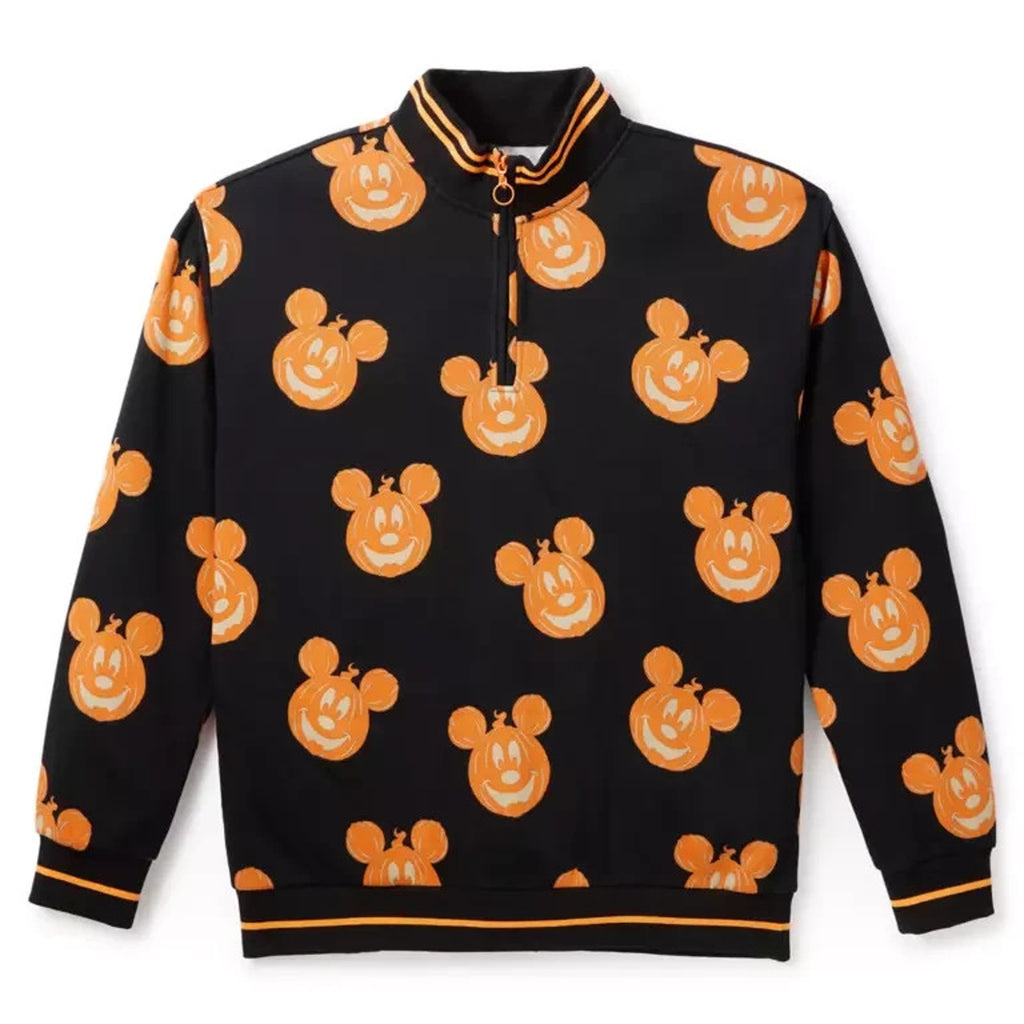 Disney Parks Mickey Mouse Halloween 1/4 Zip Unisex Pullover Sweatshirt XL NWT