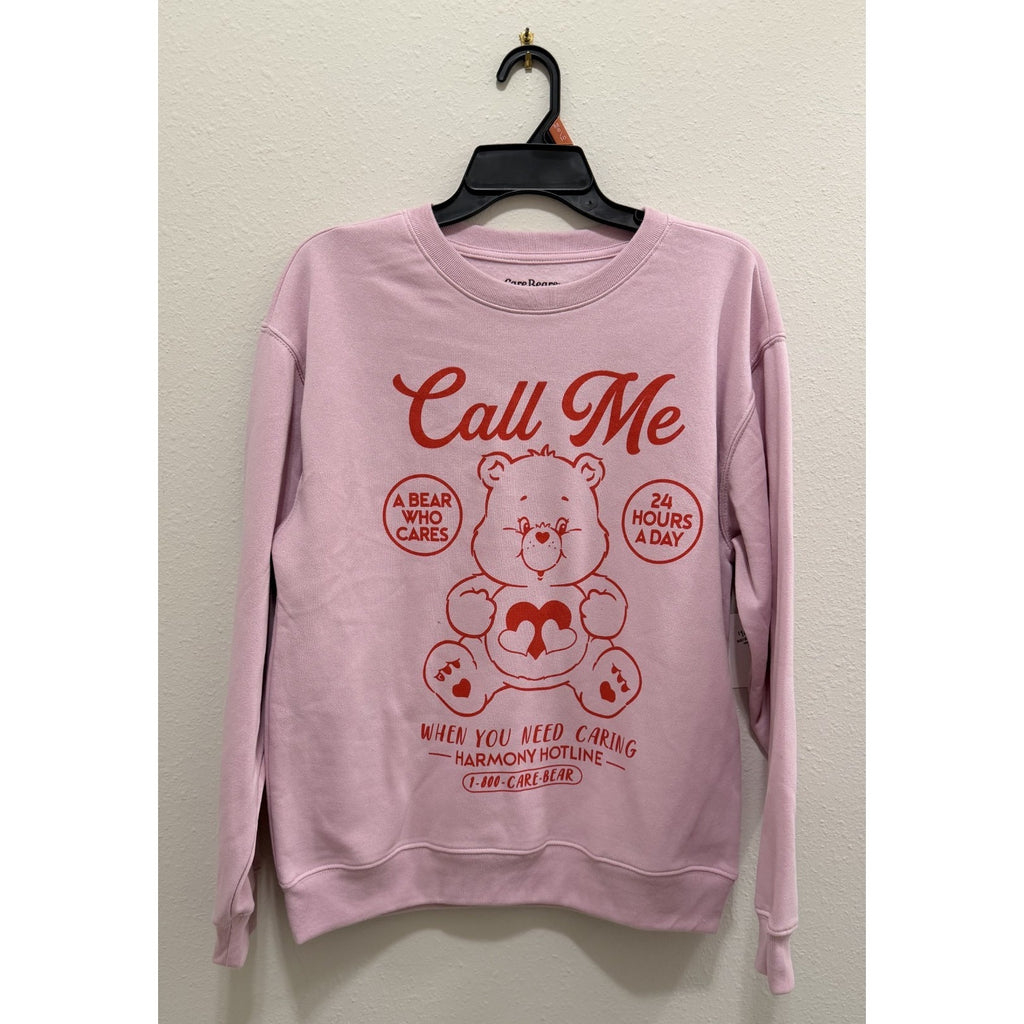 NEW Care Bears Valentine's Day "Call Me" Graphic Sweatshirt Women's Medium