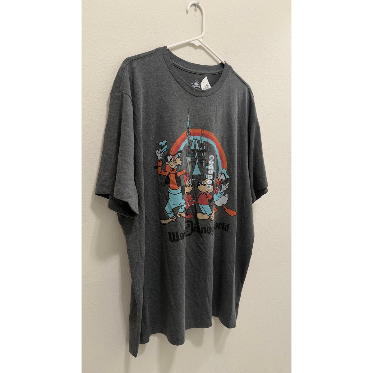 Disney Parks WDW Mickey & Friends Rainbow Cinderella Castle Tee Charcoal XL NWT