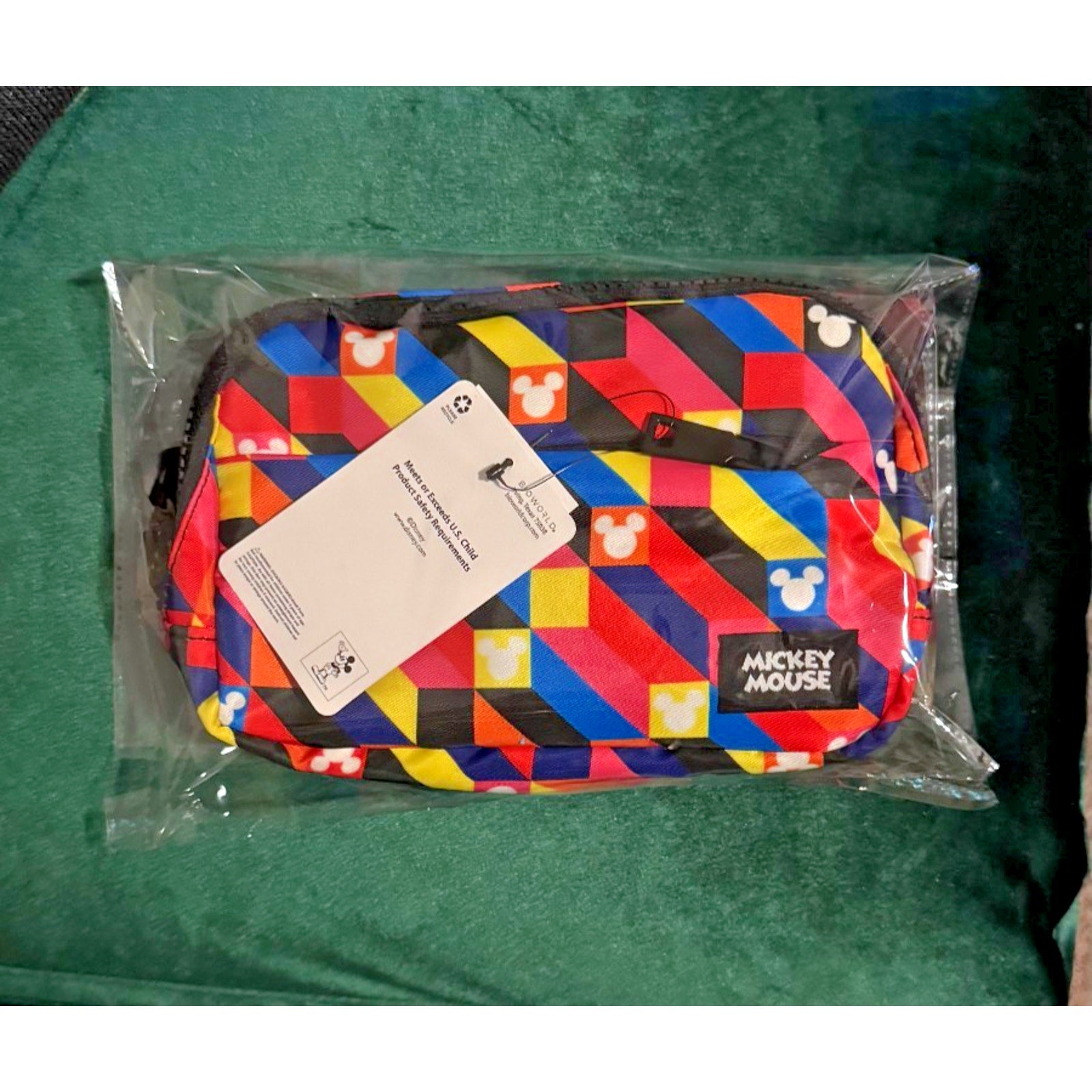 Bioworld Disney Mickey Mouse Cube Abstract Geometric Belt Bag Fanny Pack NWT