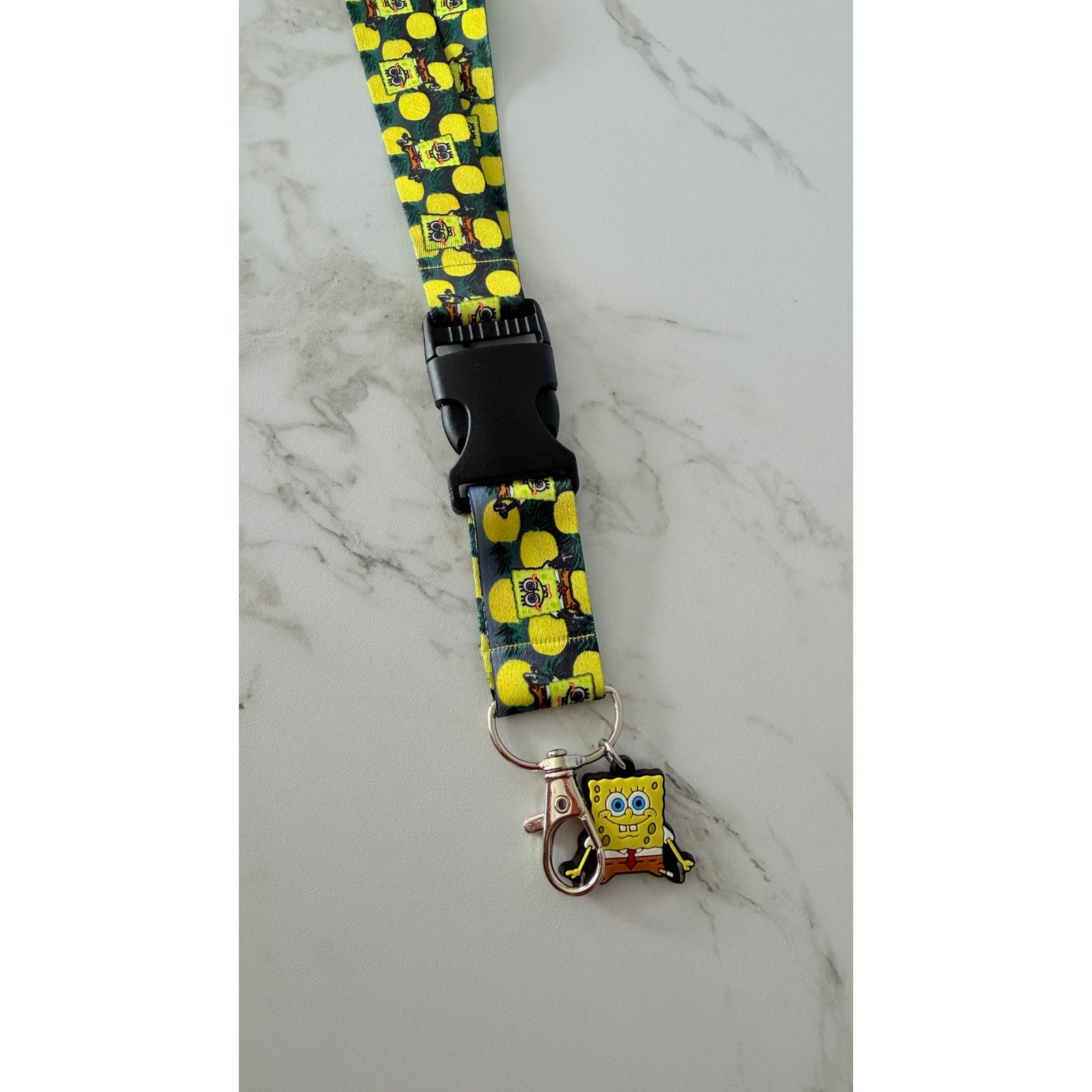 SpongeBob SquarePants Pineapple Pattern Breakaway Lanyard w/ Charm NEW
