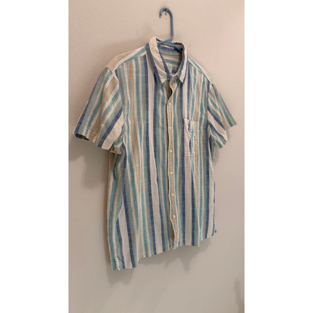 American Eagle Men's Striped Button Down – Large – Preowned