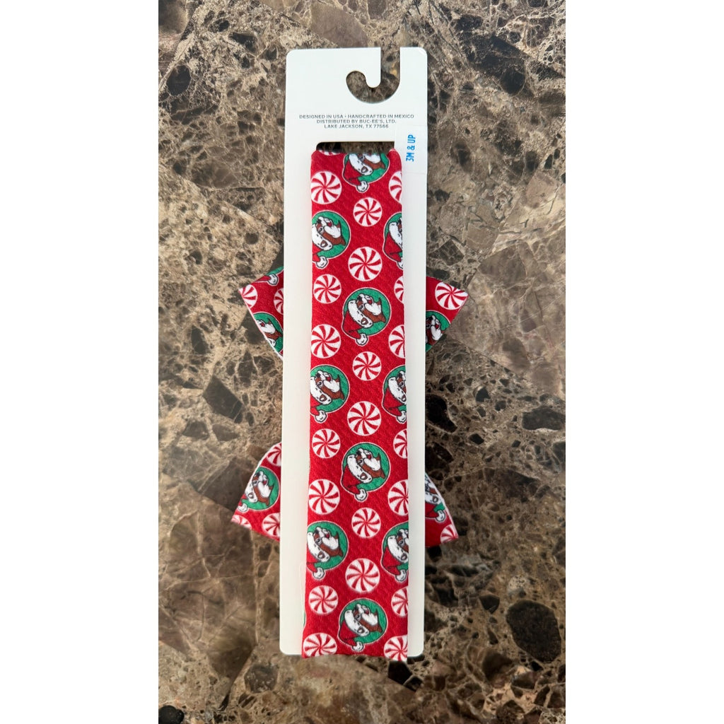 Buc-ee’s Baby Bowtie Headband Christmas Peppermint & Santa NEW