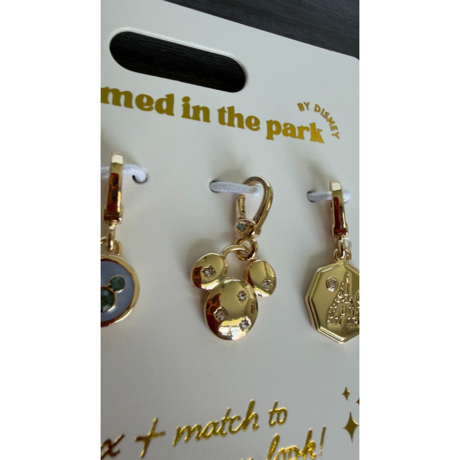 Disney Parks "Charmed in the Park" Set of 4 Add-on Charms — NEW