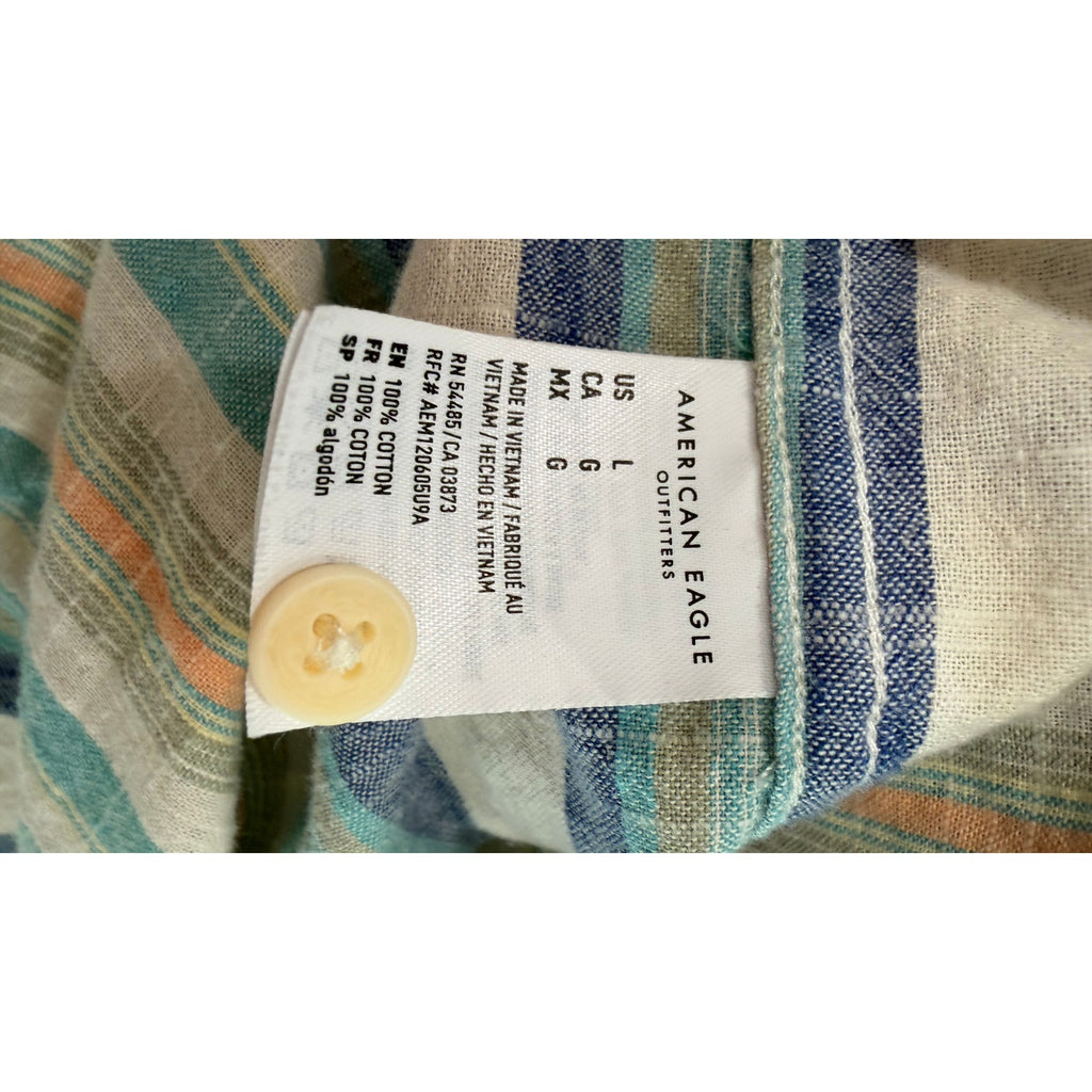 American Eagle Men's Striped Button Down – Large – Preowned