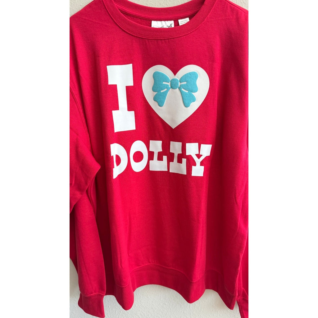 NEW Dolly Parton I Heart Dolly Red Sweatshirt - XXL - Imperfect/Blemish