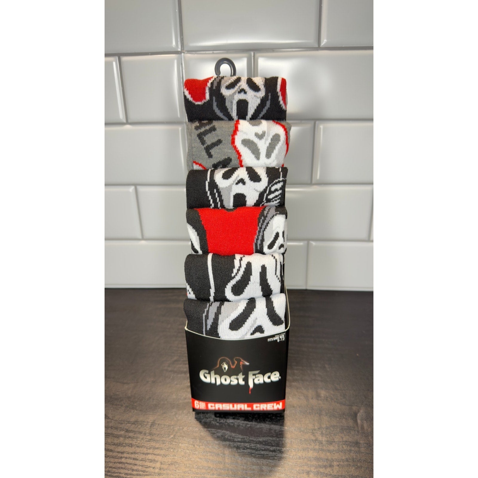 Scream Ghost Face Horror Socks - Spooky Halloween Crew Socks - New