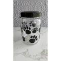 Snapware Paw Print Pet Treat Canister Jar 64oz Plastic Airtight Flip Top Lid
