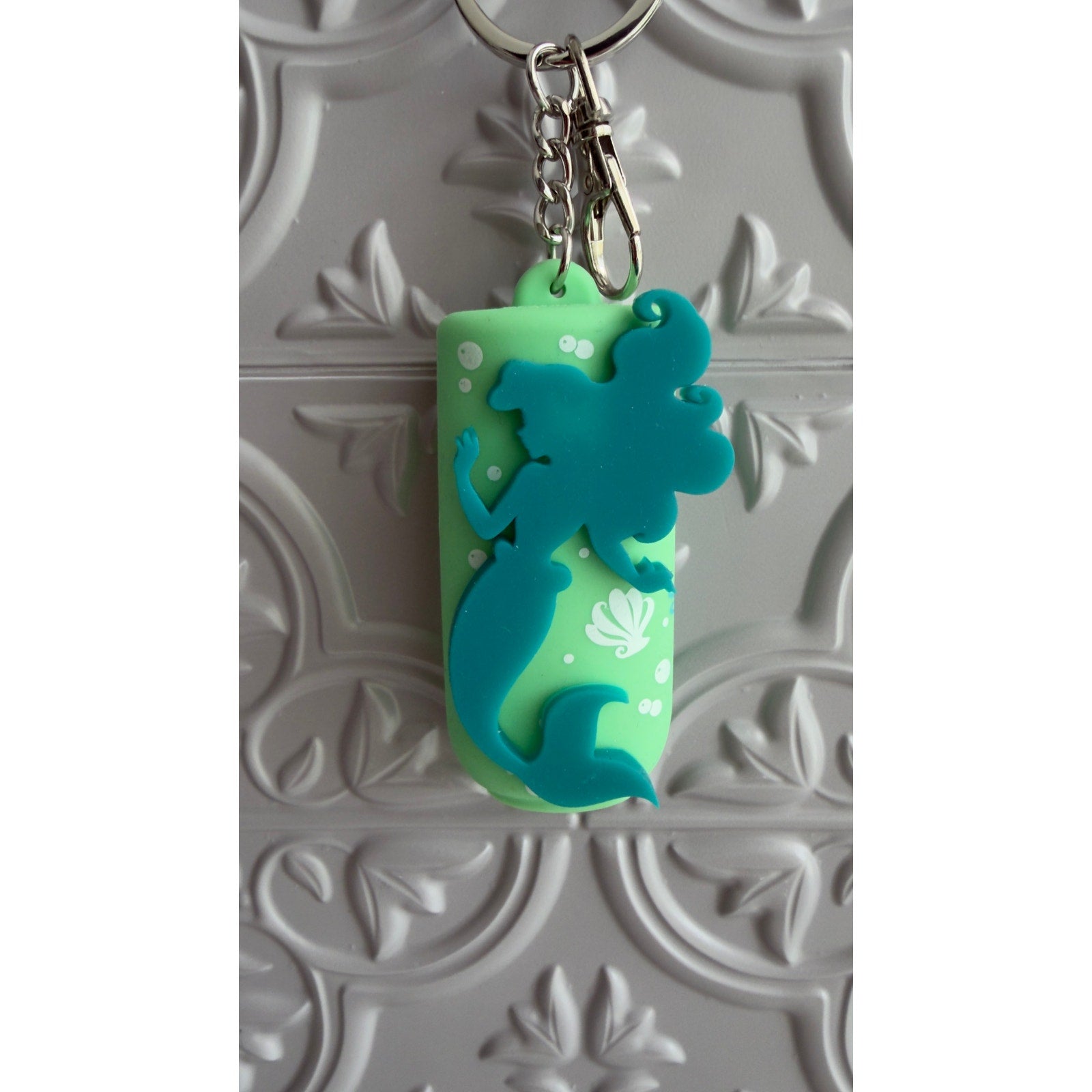 Disney Parks The Little Mermaid Ariel Hand Sanitizer Holder Clip Keychain NEW